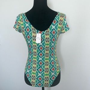 Green multicolored body suit Body Central